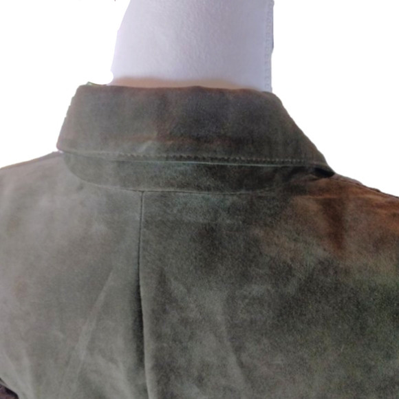Pretty Face Olive/Army Green Suede Button Front Jacket/Coat Size Small - Picture 8 of 12